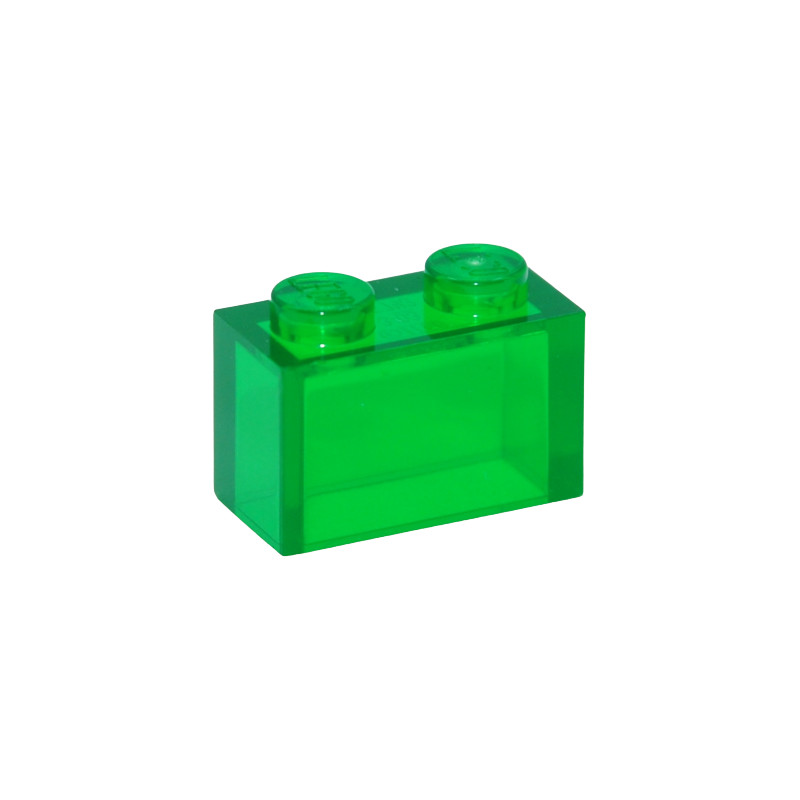 LEGO 6244908 BRIQUE 1X2 - VERT TRANSPARENT