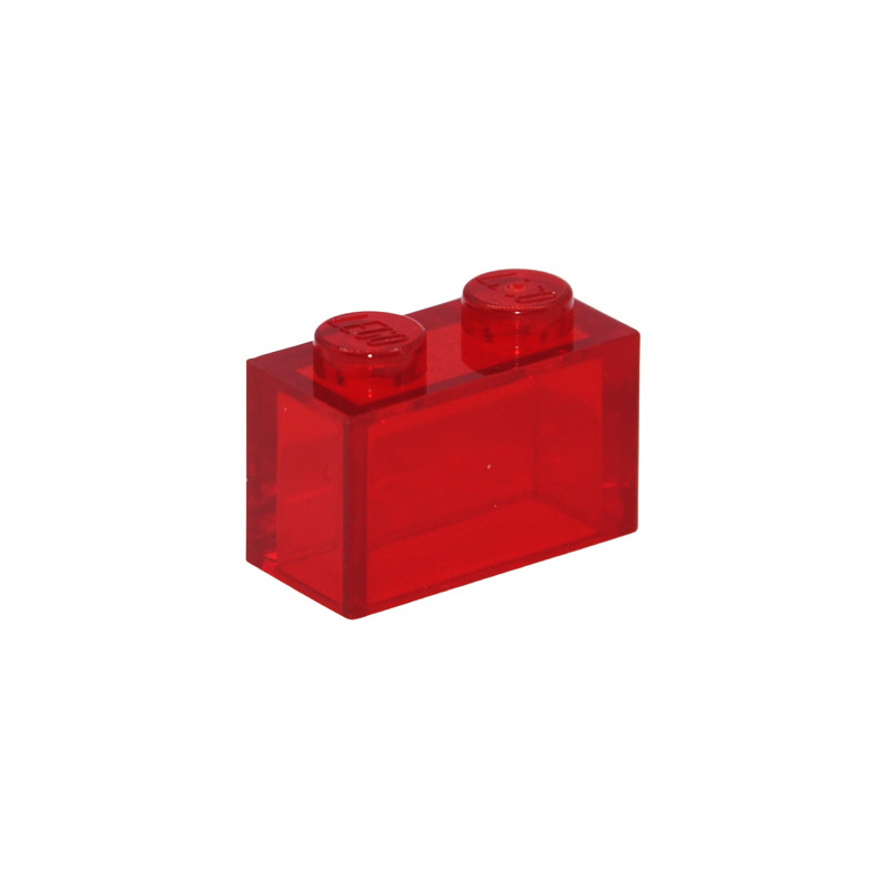 LEGO 6244905 BRIQUE 1X2 - ROUGE TRANSPARENT