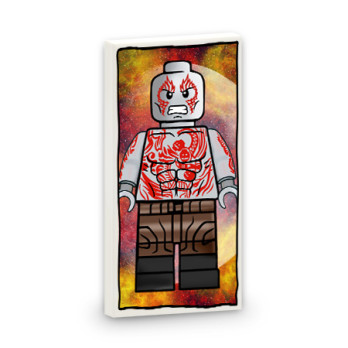 Poster "Gardiens de la Brique" imprimé sur Brique 2x4 Lego® - Blanc