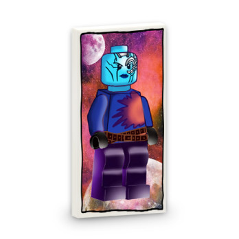 Poster "Guardians of the Brick" printed on 2x4 Lego® Brick - White