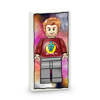 Poster "Gardiens de la Brique" imprimé sur Brique 2x4 Lego® - Blanc