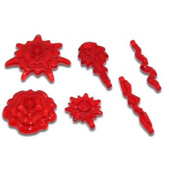 LEGO 6448071 SET OF 6 WEAPONS - TRANSPARENT RED