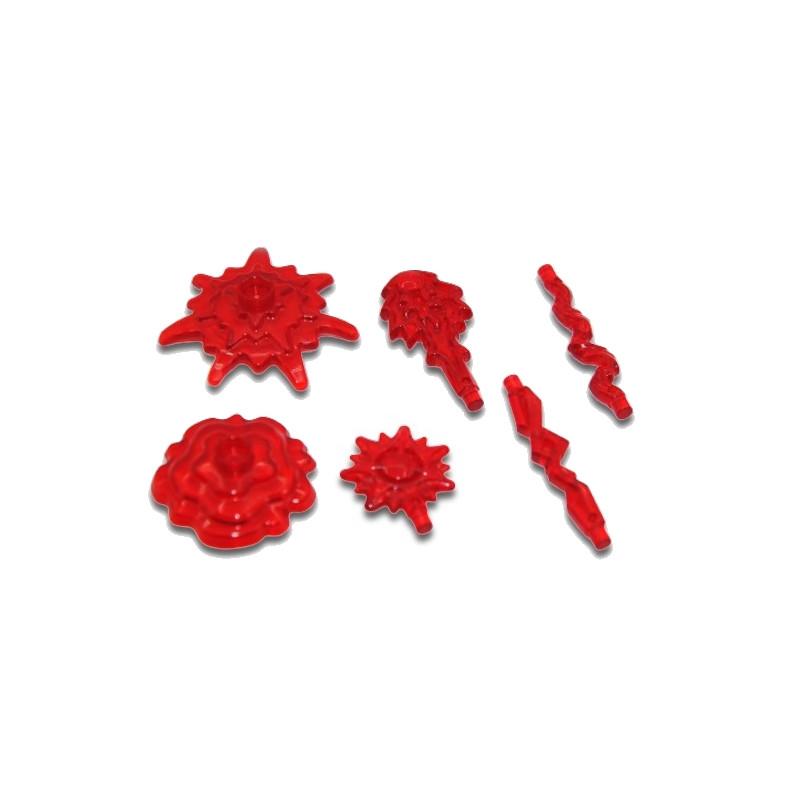 LEGO 6448071 SET OF 6 WEAPONS - TRANSPARENT RED