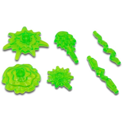 LEGO 6429566 SET OF 6 WEAPONS - TRANSPARENT NEON GREEN