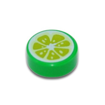 LEGO 6435099 ROUND TILE 1X1 PRINTED LIME - BRIGHT GREEN