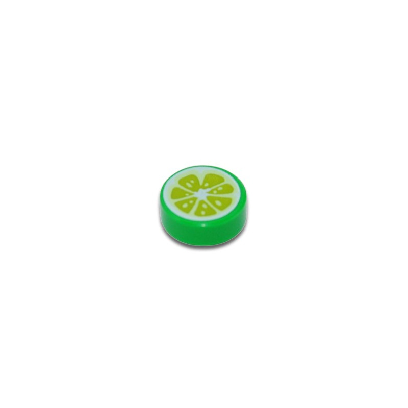 LEGO 6435099 ROUND TILE 1X1 PRINTED LIME - BRIGHT GREEN