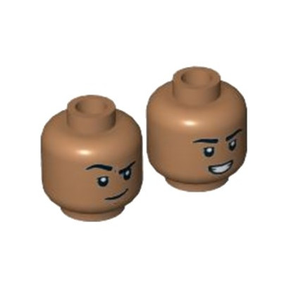 LEGO 6330631 MAN HEAD (2FACES) - MEDIUM NOUGAT