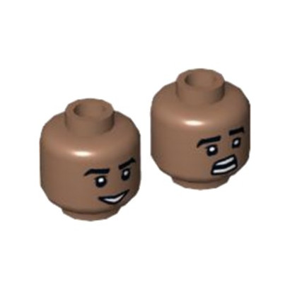 LEGO 6415632 MAN HEAD (2FACES) - MEDIUM BROWN