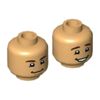 LEGO 6404030 MAN HEAD (2FACES) - WARM TAN