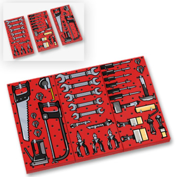 Tool workshop sign printed on 3 Lego® 2X4 Bricks - Red