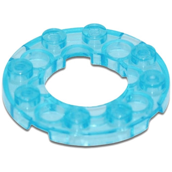 LEGO 6384260 PLATE ROUND 4X4 WITH Ø16MM HOLE - TRANSPARENT BLUE