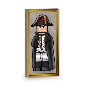 Painting of Napoleon Bonaparte printed on Lego® Brick 2X4 - Sand Yellow