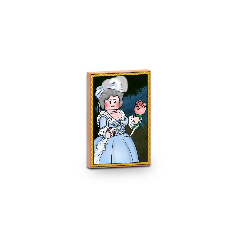 Tableau de Marie-Antoinette imprimé sur brique Lego® 2x3 - Medium Nougat