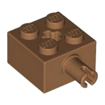 LEGO 6442120 BRIQUE 2X2 W. SNAP AND CROSS - MEDIUM NOUGAT