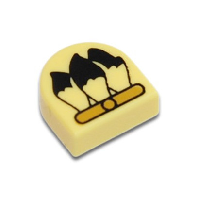 LEGO 6422543 SMOOTH PLATE 1x1 ½ PRINTED CRUELLA HAND BAG - COOL YELLOW
