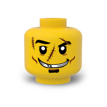 Visage homme imprimé sur Tête Lego®