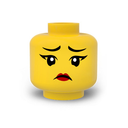 Woman face printed on Lego® head