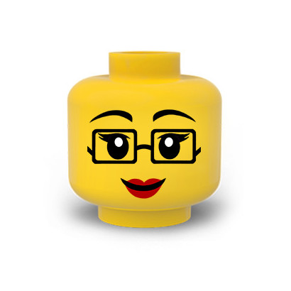 Visage Femme imprimé sur Tête Lego®