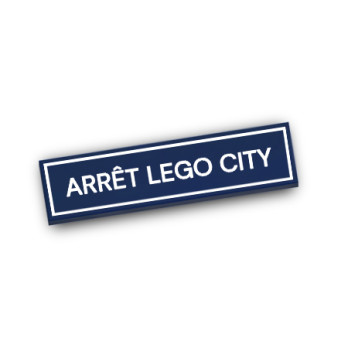 Lego City Avenue Stop Printed on 1x4 Lego® Brick - Earth Blue