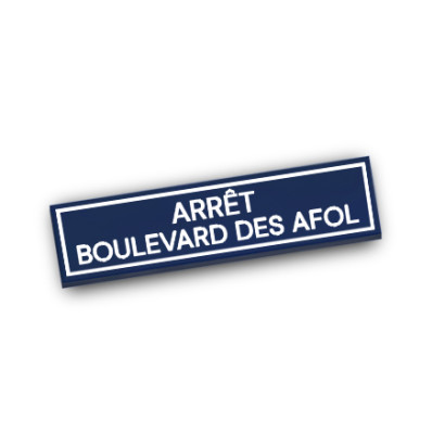 Boulevard des AFOL stop printed on Lego® 1x4 brick - Earth Blue