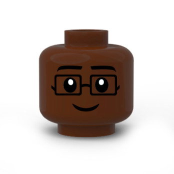 Visage Homme imprimé sur Tête Lego® Reddish Brown