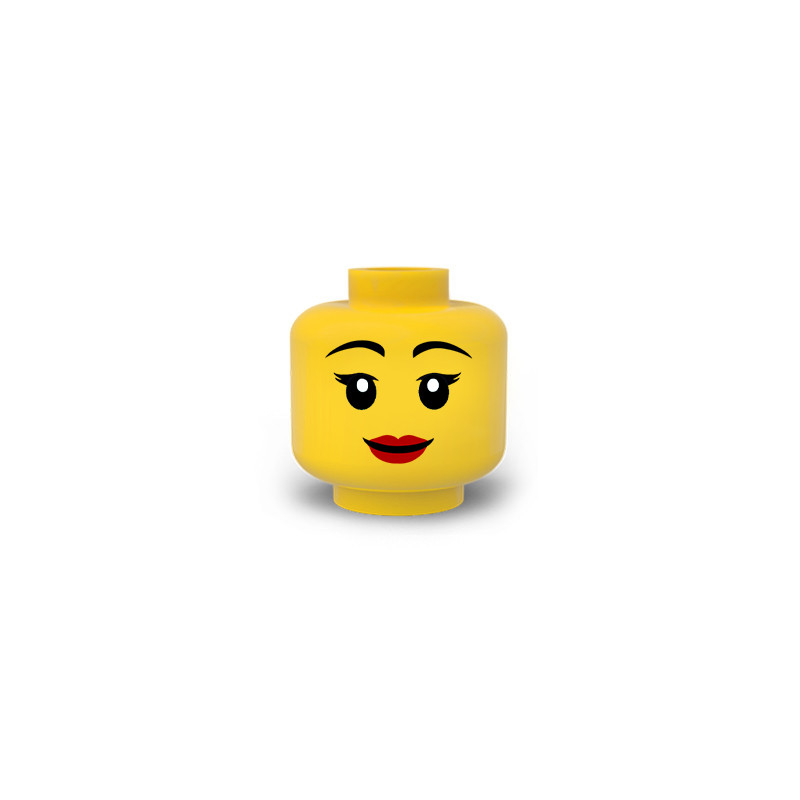 Visage Femme imprimé sur Tête Lego® Jaune