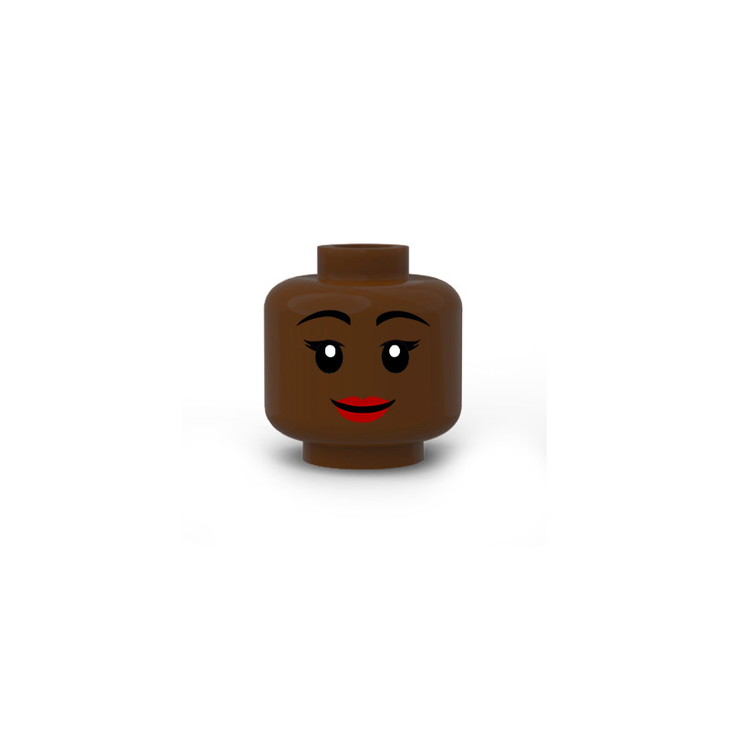 Visage Femme imprimé sur Tête Lego® Reddish Brown