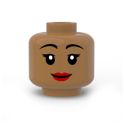 Woman face printed on Lego® head - Medium Nougat