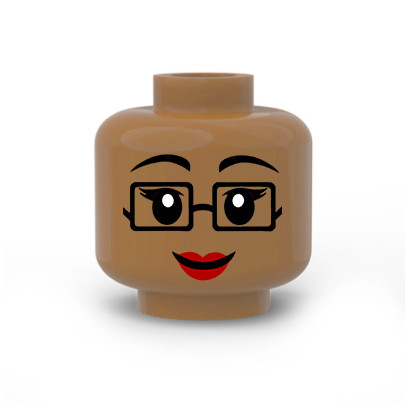 Visage Femme imprimé sur Tête Lego® Medium Nougat