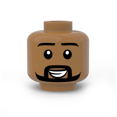 Man face printed on Lego® head - Medium Nougat