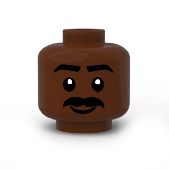 Visage Homme imprimé sur Tête Lego® Reddish Brown