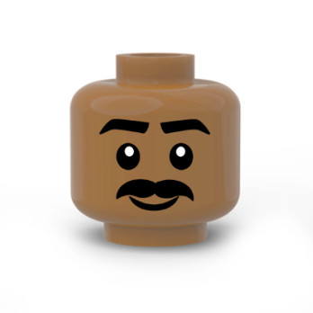 Man face printed on Lego® head - Medium Nougat