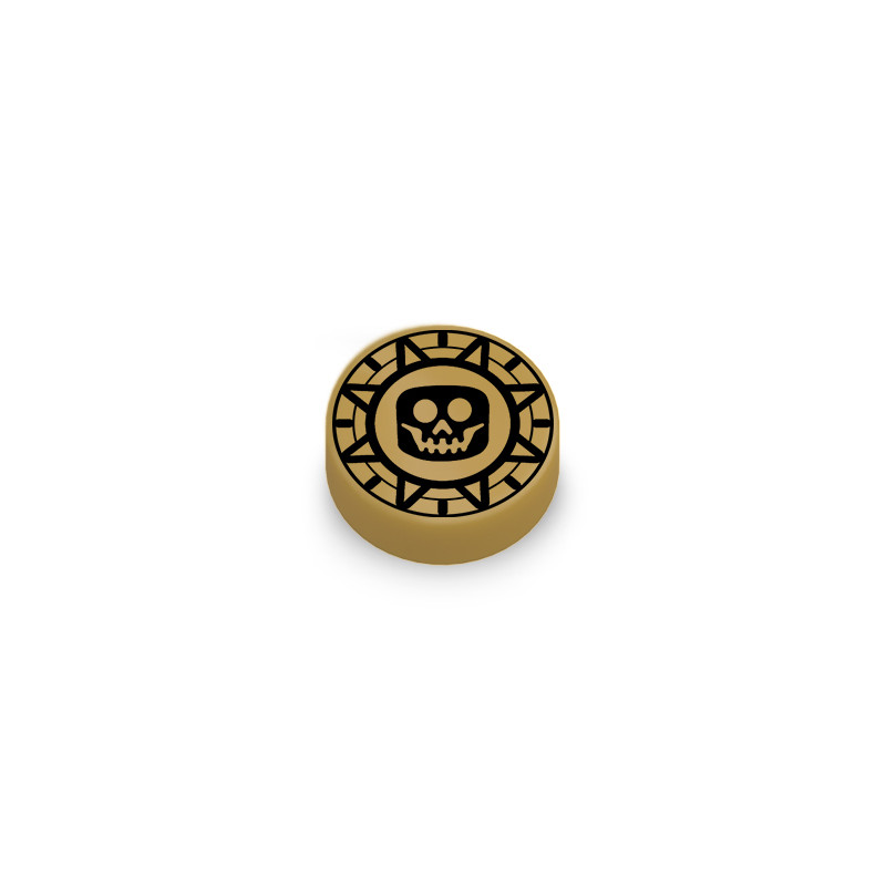 Pirate Gold Coin printed on 1x1 Lego® Brick - Warm Gold