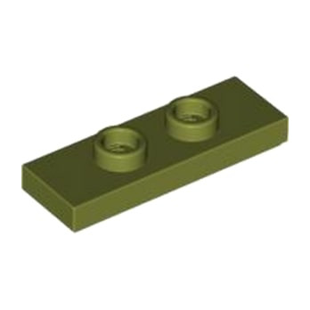 LEGO 6405036 PLATE 1X3 W/ 2 KNOBS - OLIVE GREEN