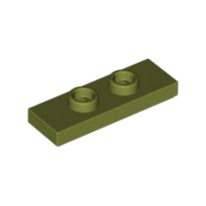 LEGO 6405036 PLATE 1X3 W/ 2 KNOBS - OLIVE GREEN