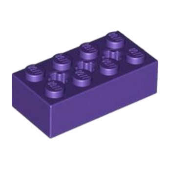 LEGO 6244920 BRIQUE 2X4 W/ CROSS HOLE - MEDIUM LILAC