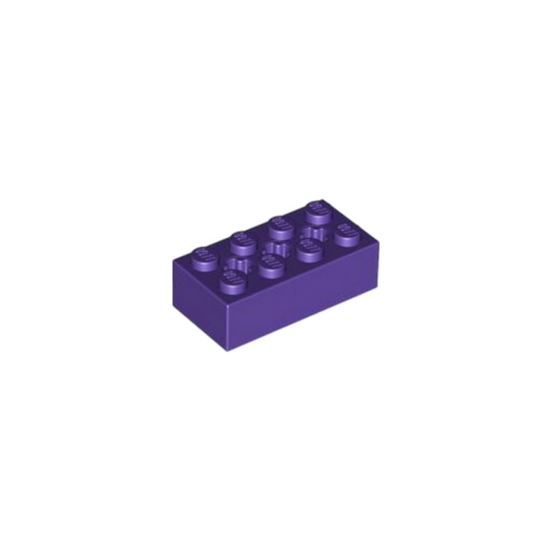 LEGO 6244920 BRICK 2X4 W/ CROSS HOLE - MEDIUM LILAC