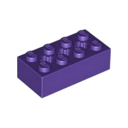 LEGO 6244920 BRIQUE 2X4 W/ CROSS HOLE - MEDIUM LILAC