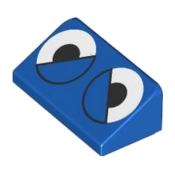 LEGO 6443151 ROOF TIL 1X2X2/3 PRINTED - BLUE