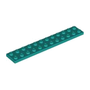 LEGO 6453950 PLATE 2X12 - BRIGHT BLUEGREEN