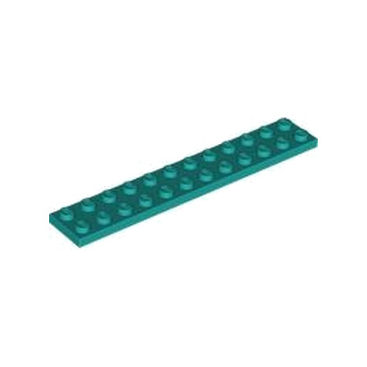 LEGO 6453950 PLATE 2X12 - BRIGHT BLUEGREEN