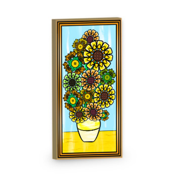 Painting 'Van Gogh's Sunflowers' printed on 2x4 Lego® brick - Medium Nougat