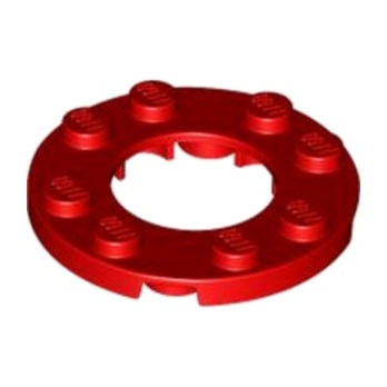 LEGO 6314067 PLATE ROUND 4X4 WITH Ø16MM HOLE - RED