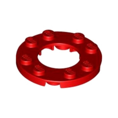 LEGO 6314067 PLATE ROUND 4X4 WITH Ø16MM HOLE - RED