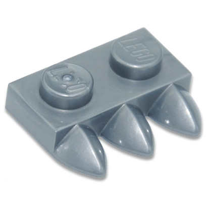 LEGO 6442979 PLATE 1X2 WITH 3 TEETH - SILVER METAL