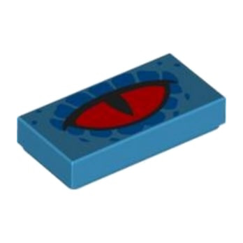 LEGO 6453223 FLAT TILE 1X2 PRINTED EYE - DARK AZUR