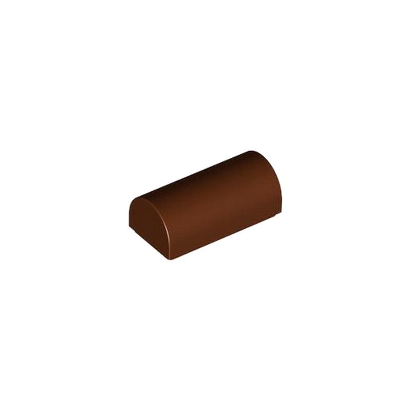 LEGO 6433392 DOME 1X2X2/3, OUTSIDE BOW - REDDISH BROWN