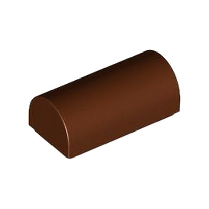 LEGO 6433392 PLATE 1X2X2/3, OUTSIDE BOW - REDDISH BROWN