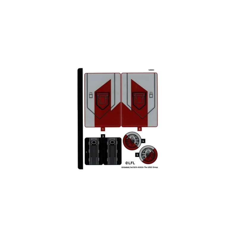 Stickers / Autocollant Lego Star Wars - La navette T-6 d’Ahsoka Tano - 75362