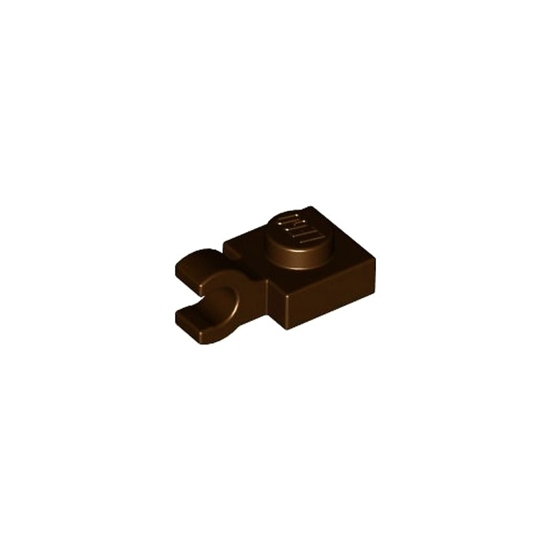 LEGO 6460688 PLATE 1X1 W/HOLDER VERTICAL - DARK BROWN